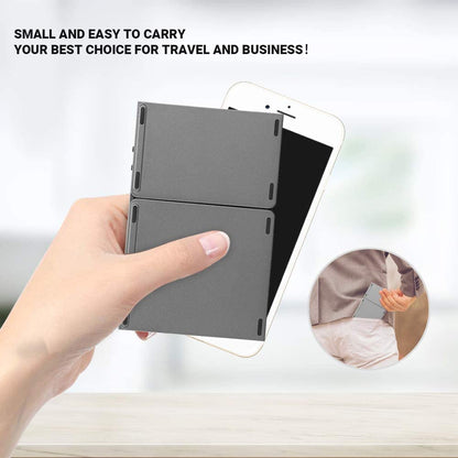 Foldable Bluetooth Keyboard, Tri-Folding Portable Wireless Keyboard with Touchpad, USB Rechargeable, Compatible with Windows/Android/Ios, Perfect for Laptop/Tablet/Smartphone (Gray)