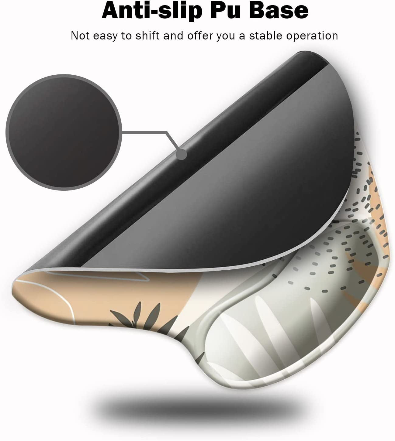 Ergonomic Mouse Pad with Wrist Support,Mouse Pads with Non-Slip PU Base for Home Office Working Studying Easy Typing & Pain Relief